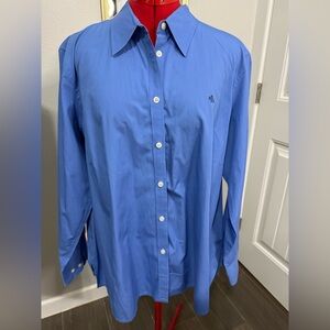 LAUREN Ralph Lauren Women’s Blue Casual long sleeved Button Down Shirt size 1X